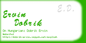 ervin dobrik business card